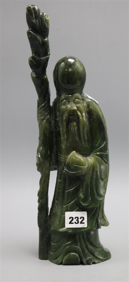 A Chinese hardstone figure height 36cm